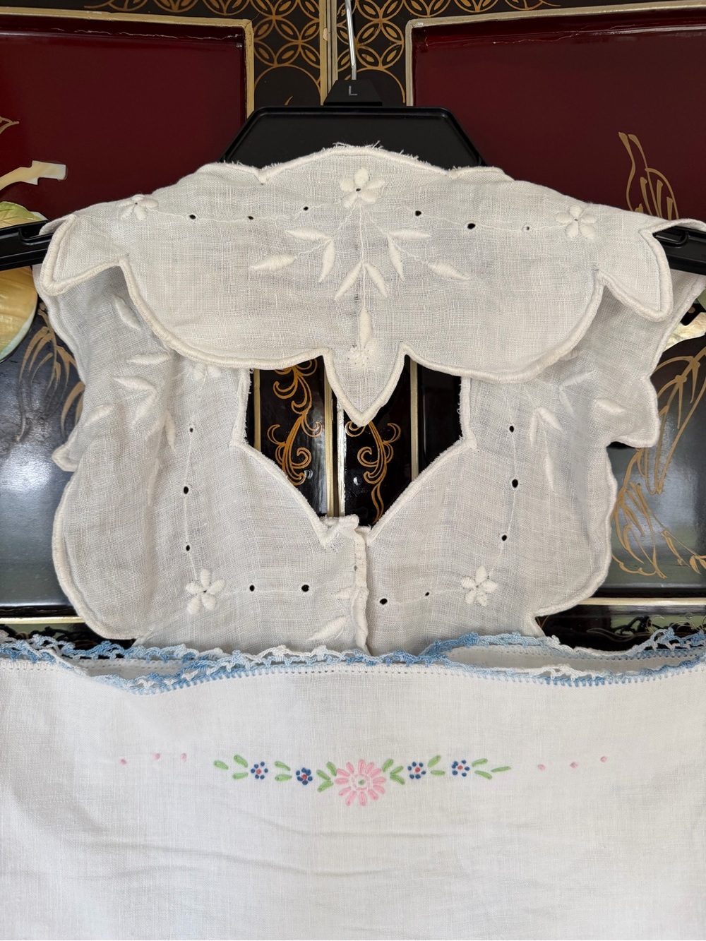 Vintage linen + cotton hand embroidered top - Picture 10 of 14